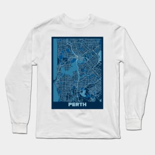 Perth - Australia Peace City Map Long Sleeve T-Shirt